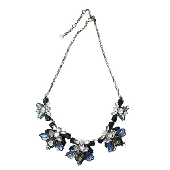 Necklace Fashion Jewelry Blue Geometric Pattern Accessory - Picture 1 of 8